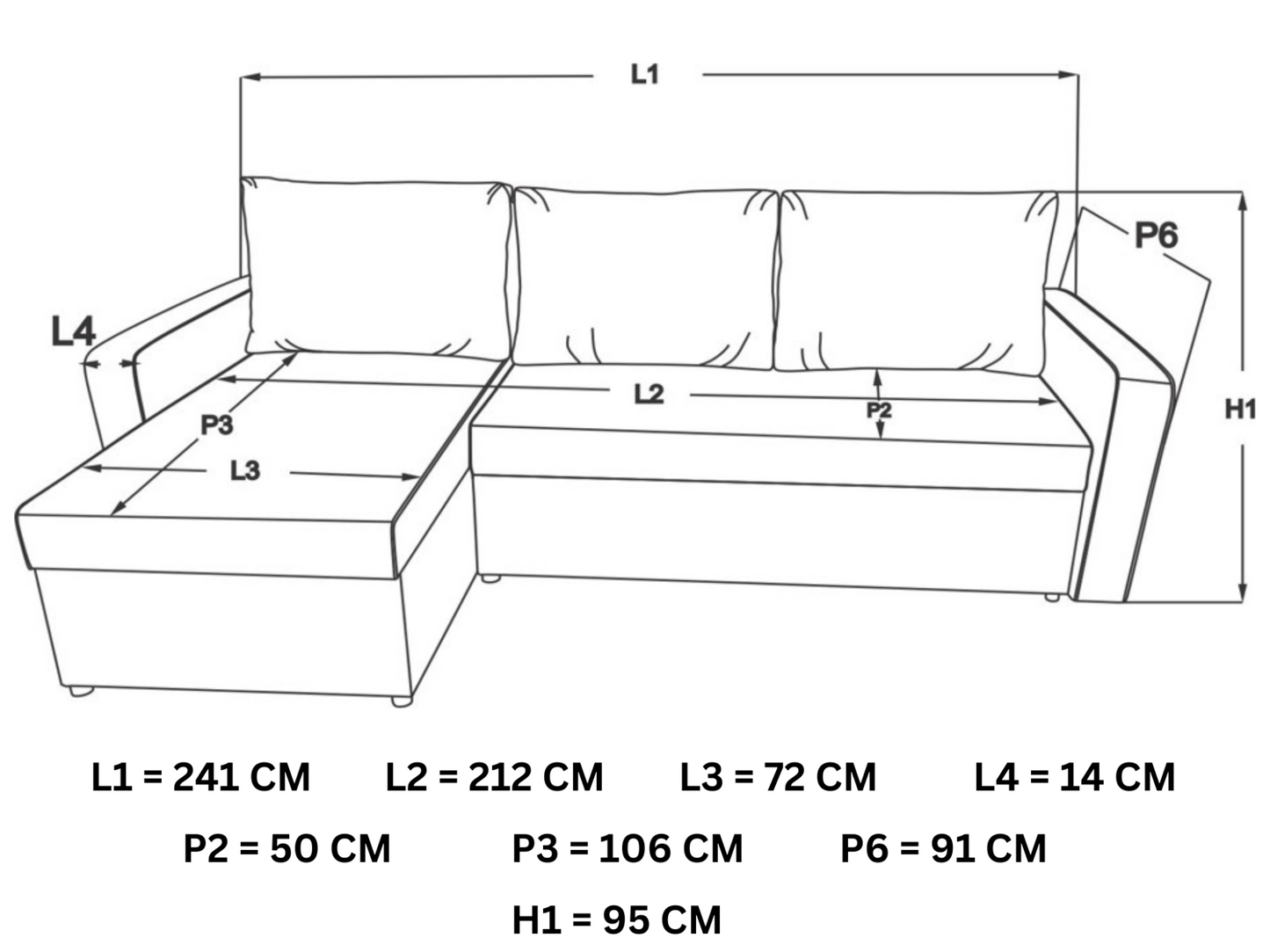 Tokyo Jade kihúzható sarokkanapé