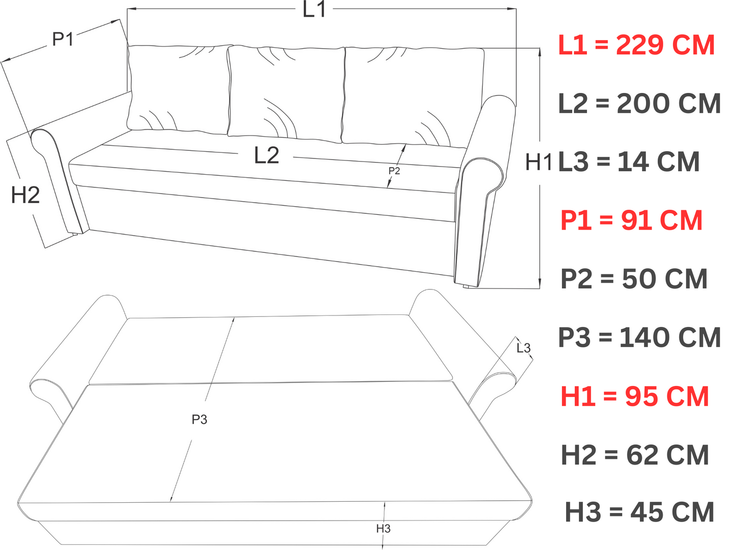 Canapea extensibilă Tokyo Roz Vintage