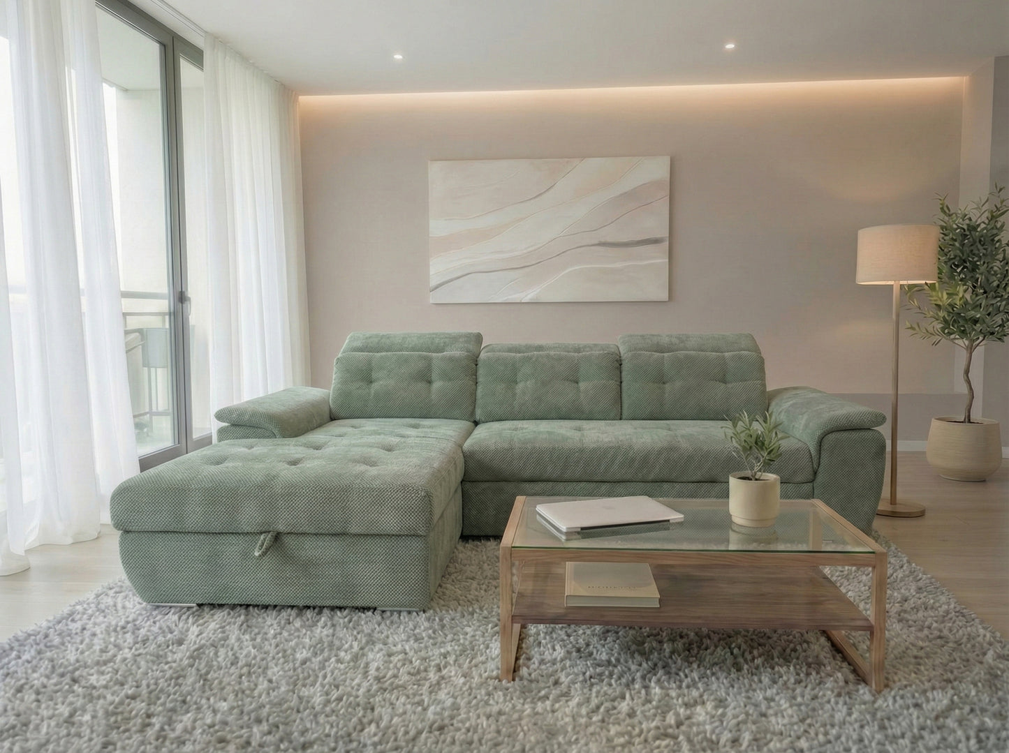 Colțar Extensibil Valencia Classic Jade Verde