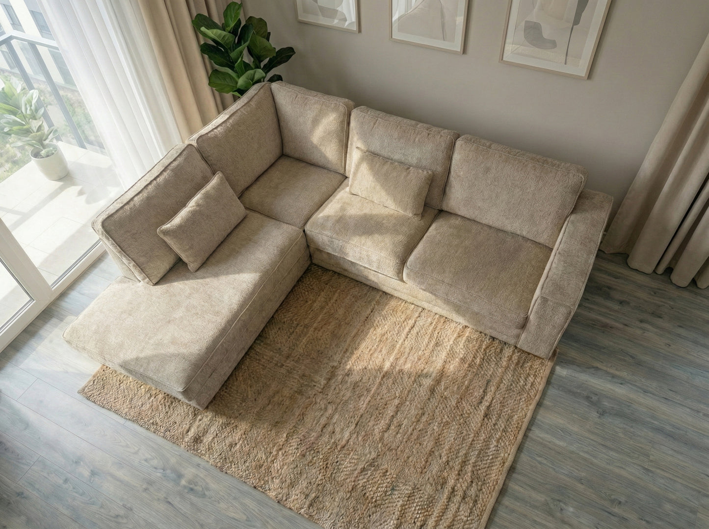 Colțar Nero  Bej Nisipiu