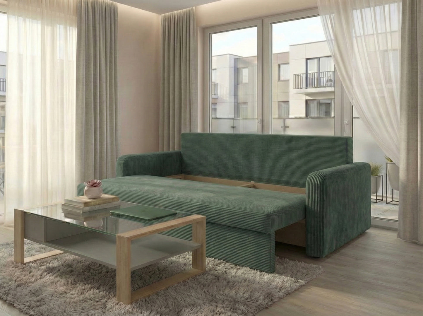 Canapea extensibilă Tokyo Verde Vintage