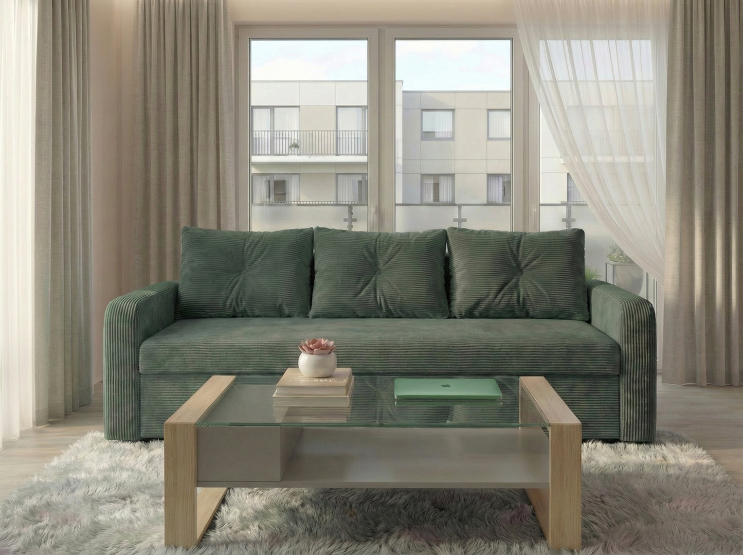 Canapea extensibilă Tokyo Verde Vintage