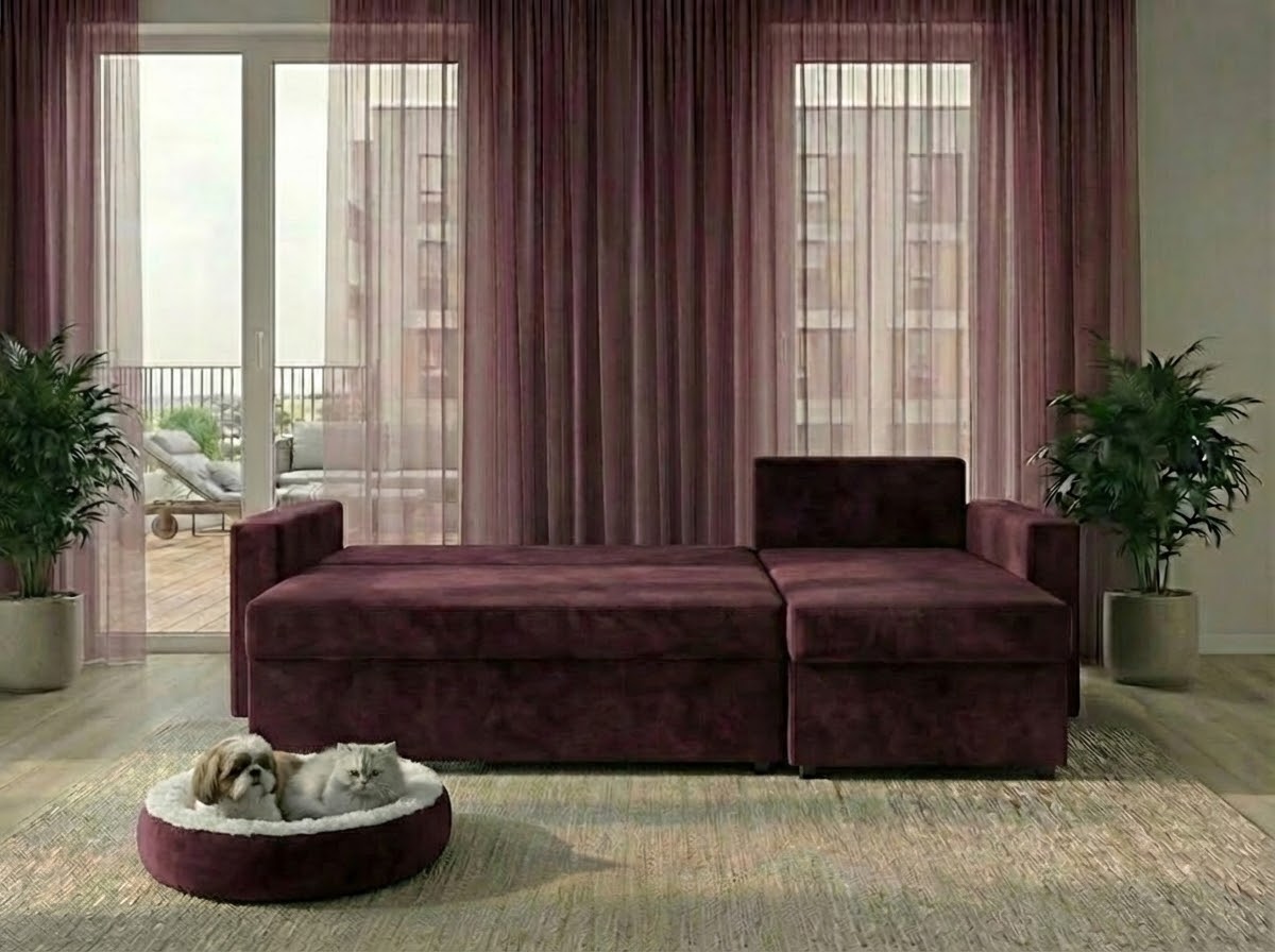 Colțar Tokyo Burgundy Red - PET Friendly