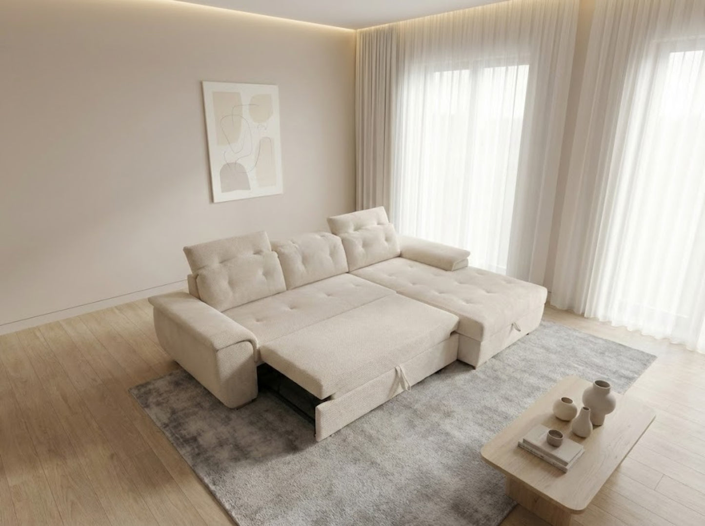 Colțar Extensibil Valencia Classic Crem