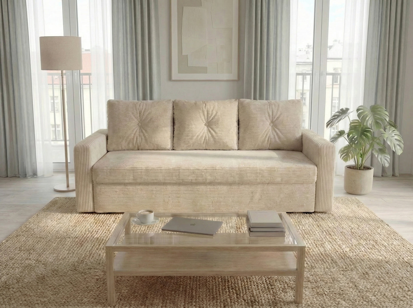 Canapea extensibilă Tokyo Crem Vintage