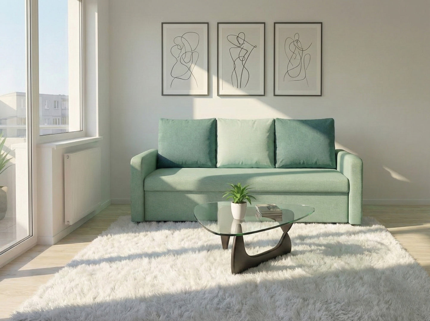 Canapea extensibilă Tokyo Verde Menta