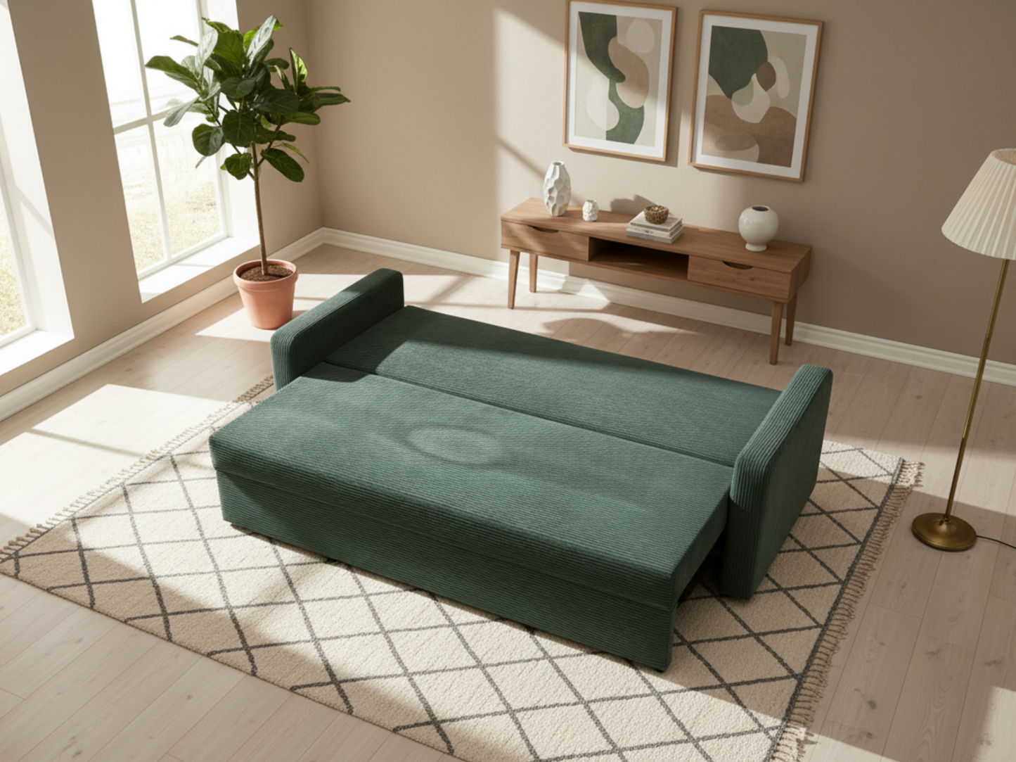 Canapea extensibilă Tokyo Verde Vintage