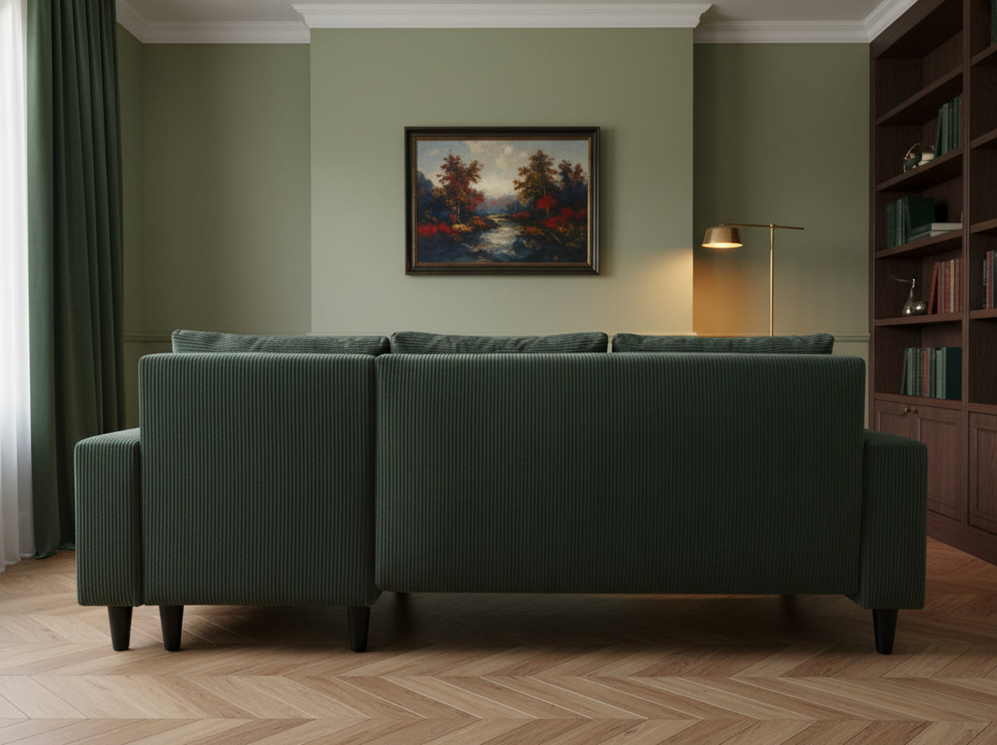 Easy Emerald Green Extendable Corner Sofa
