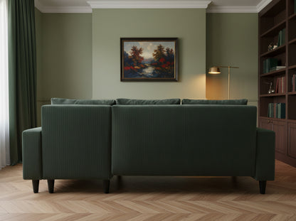 Easy Emerald Green Extendable Corner Sofa
