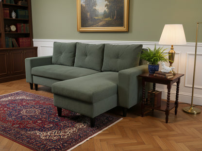 Easy Emerald Green Extendable Corner Sofa