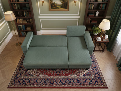 Easy Emerald Green Extendable Corner Sofa