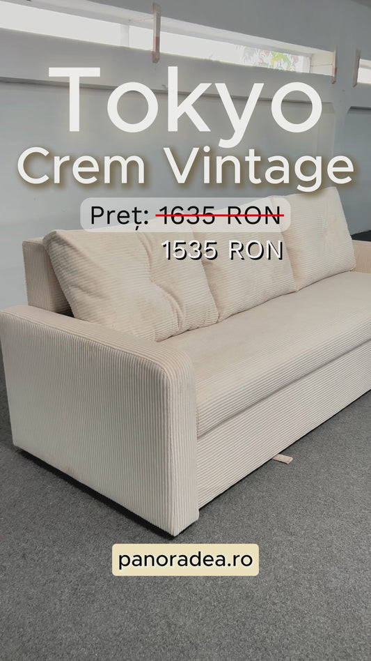 Canapea extensibilă Tokyo Crem Vintage