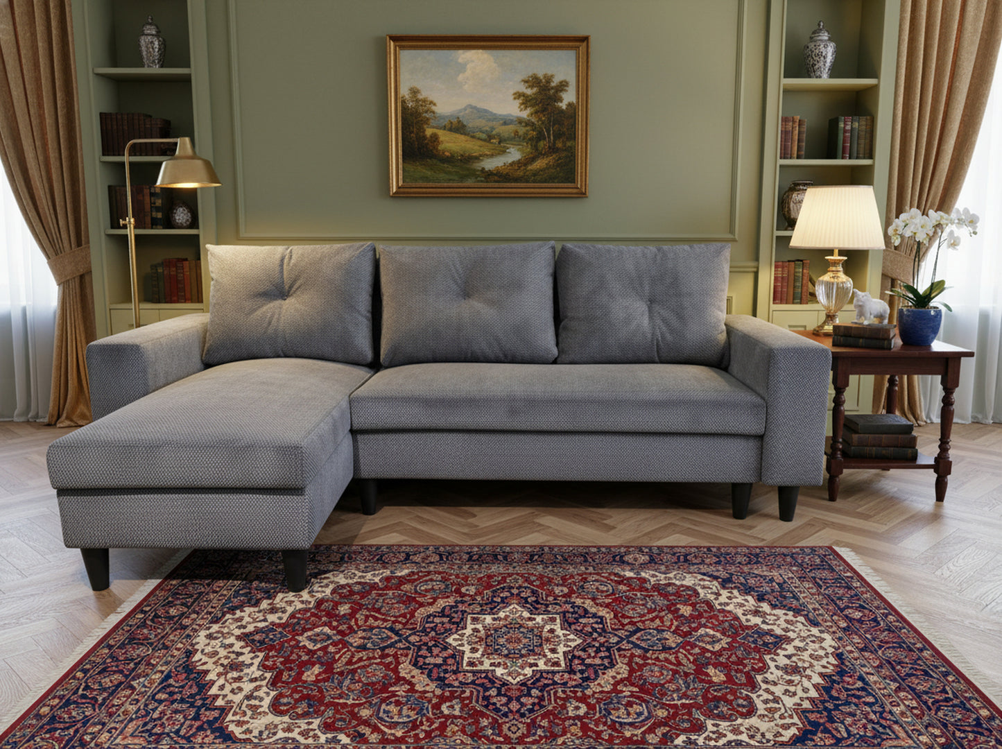 Easy Anthracite Extendable Corner Sofa